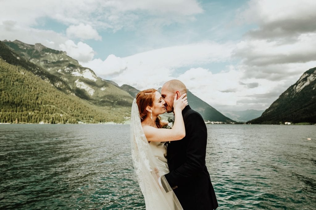 Mountain lake wedding in the Austrian Alps by Adventure wedding photographer Wild Connections Photography